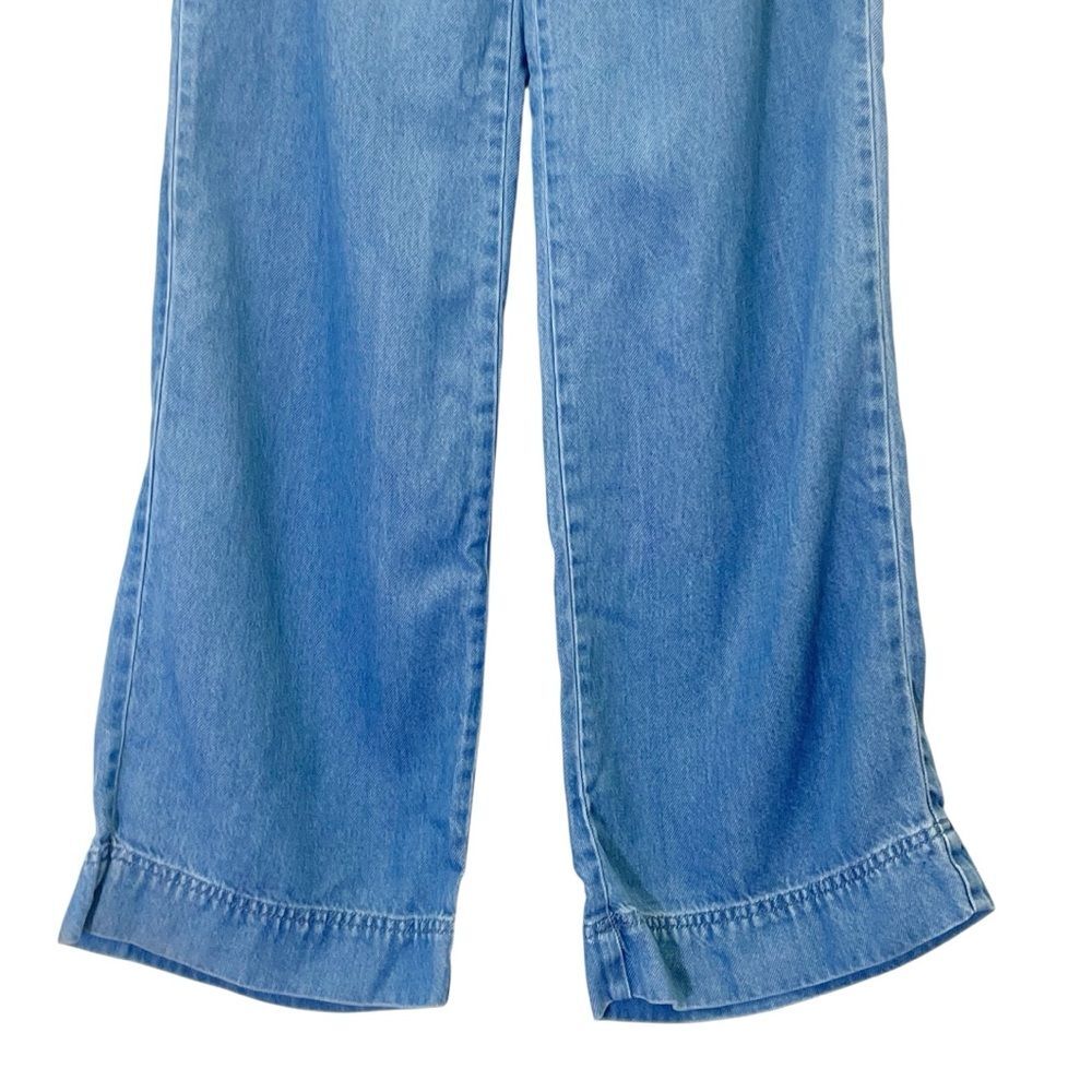 Sundance Oaklee Wide Leg Pants Lyocell Chambray Sailor Button High Rise Size 8 - Picture 10 of 13